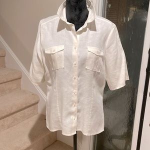 Vintage Tommy Bahama 100% Linen Classic Cargo blouse